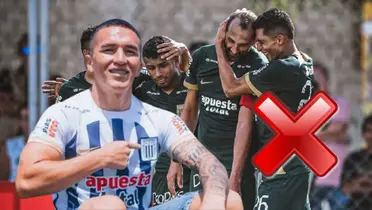 Cristian Neira posando con la camiseta de Alianza Lima y el plantel festejando un gol