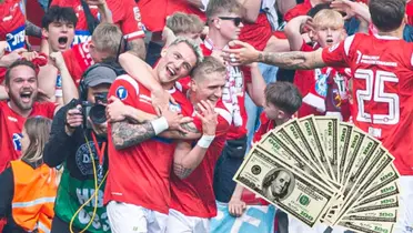 Oliver Sonne celebrando su gol en la final de la Copa de Dinamarca (Foto: Silkeborg) 