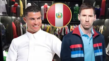 Cristiano Ronaldo sonriendo y a su lado Lionel Messi mirando fijamente a la cámara