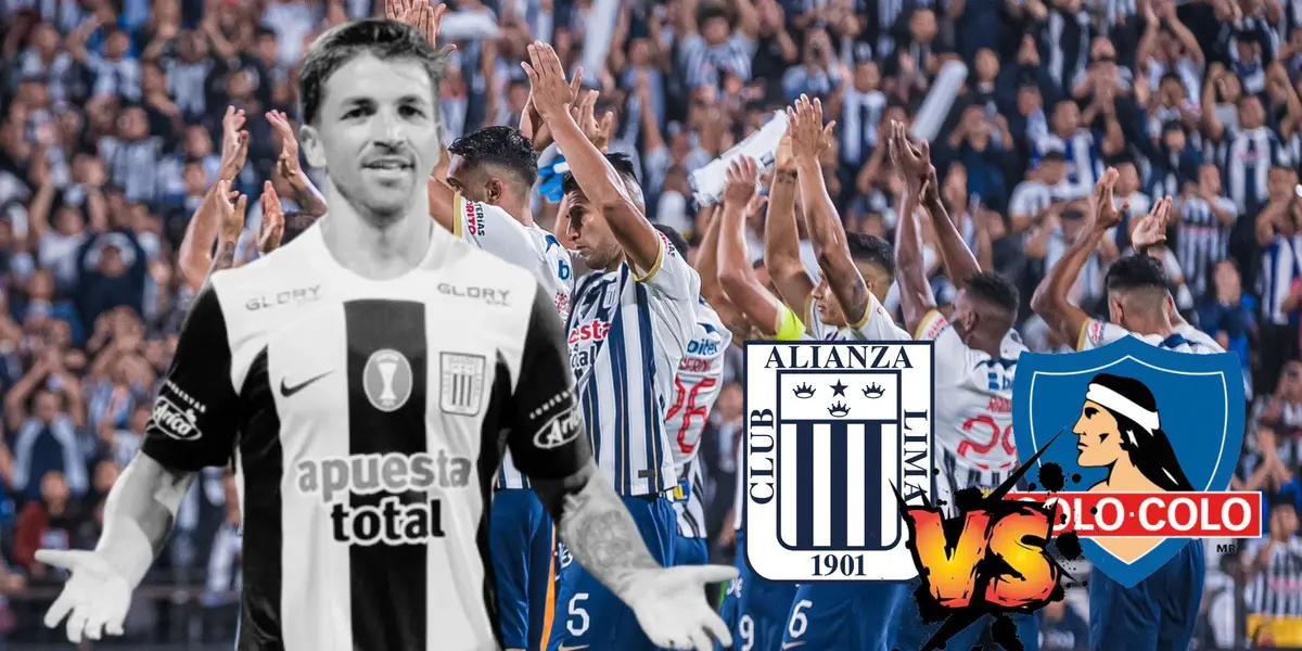 Gabriel Costa abriendo los brazos y detrás jugadores de Alianza Lima saludando a sus hinchas
