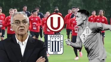 Jorge Fossati, Álex Valera y detrás la Selección Peruana entrenando en Videna
