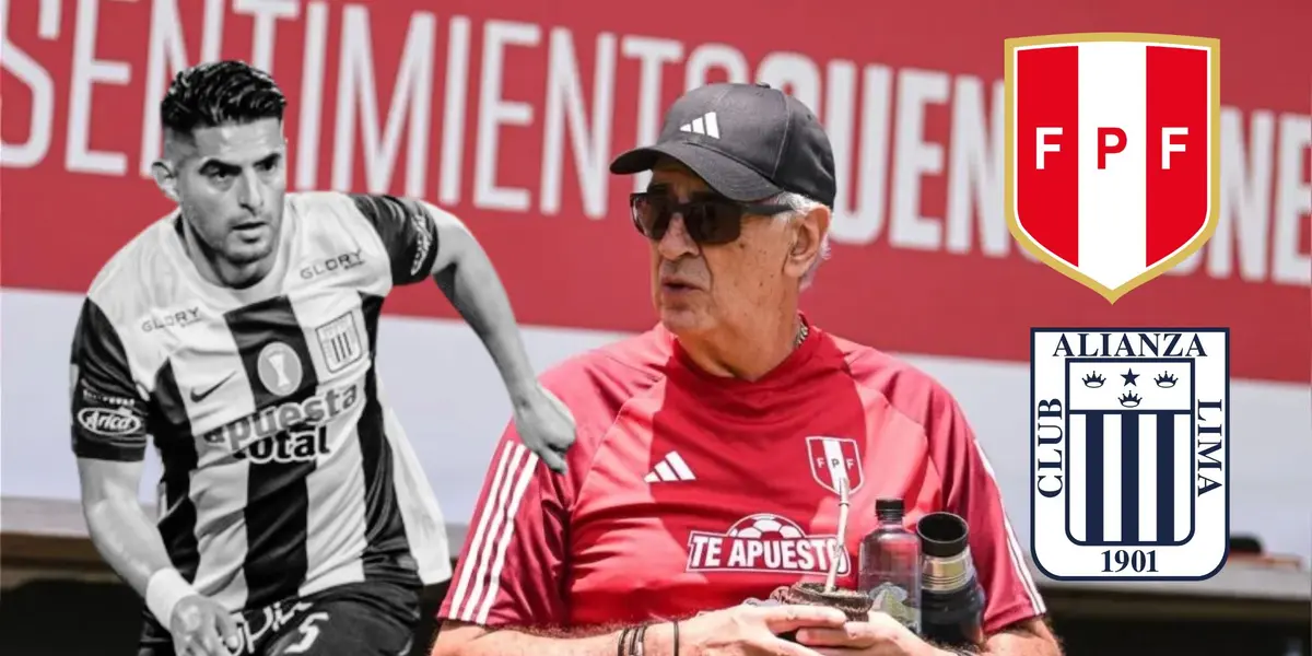 Jorge Fossati en Videna y al lado Carlos Zambrano con la camiseta de Alianza Lima