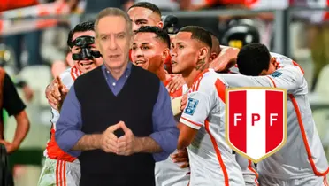 Jugadores de la Selección Peruana abrazados y delante Eddie Fleischman