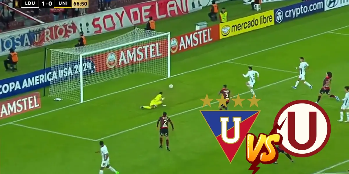La acción del segundo gol que anotó Liga de Quito vs Universitario de Deportes