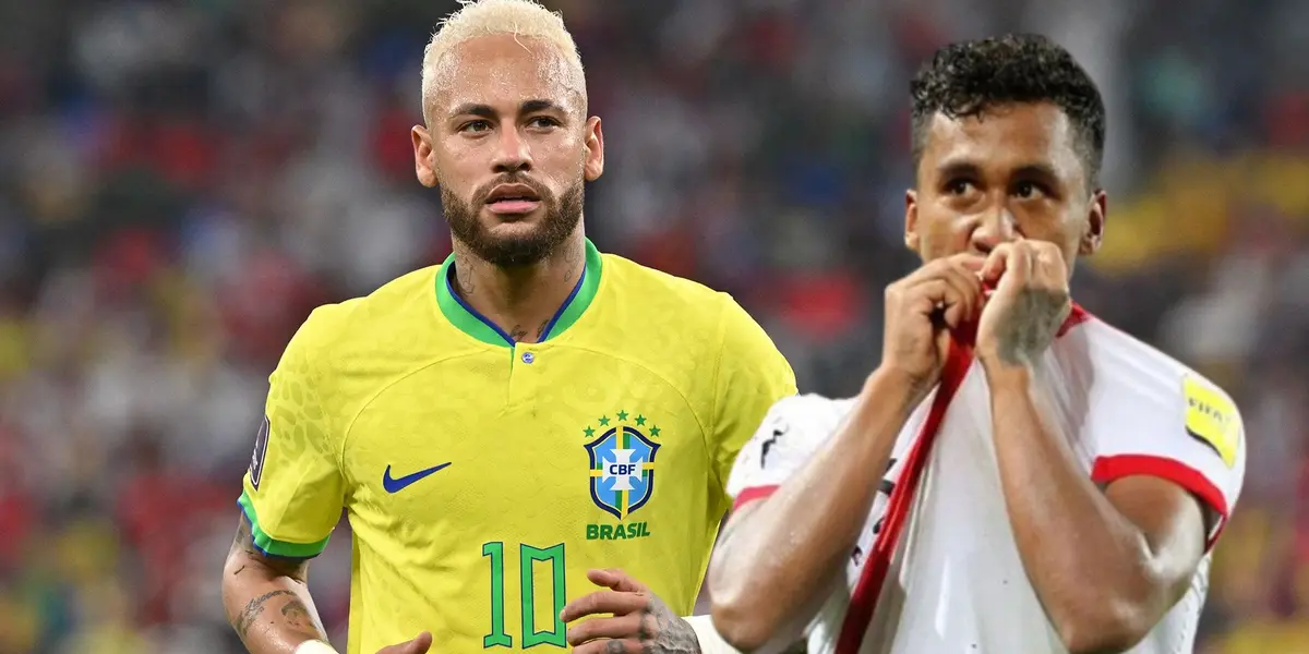 Neymar Jr. y Renato Tapia (Foto: Infobae)
