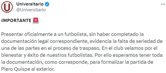 El mensaje de la U a Pumas&nbsp;