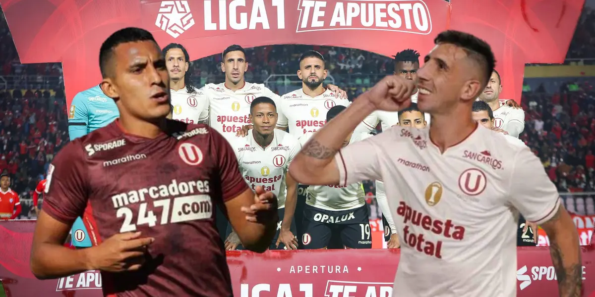 Álex Valera y Diego Dorregaray, detrás el 11 titular de Universitario de Deportes