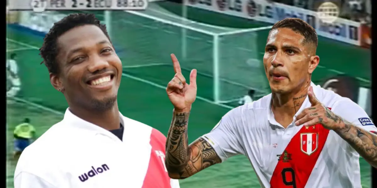 Andrés Mendoza y Paolo Guerrero vistiendo la camiseta de la Selección Peruana