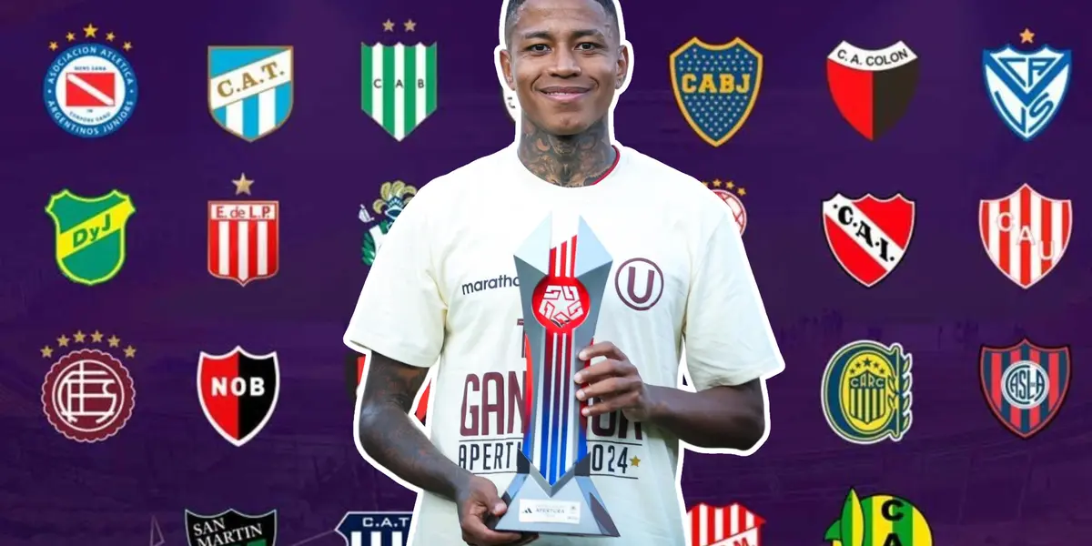 Andy Polo posando con el trofeo a mejor jugador (Foto: Universitario) 