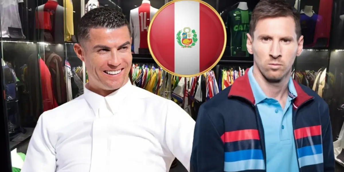 Cristiano Ronaldo sonriendo y a su lado Lionel Messi mirando fijamente a la cámara