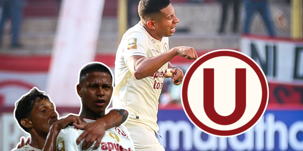 Edison Flores, Andy Polo y Christofer Gonzales celebrando (Foto: Universitario) 