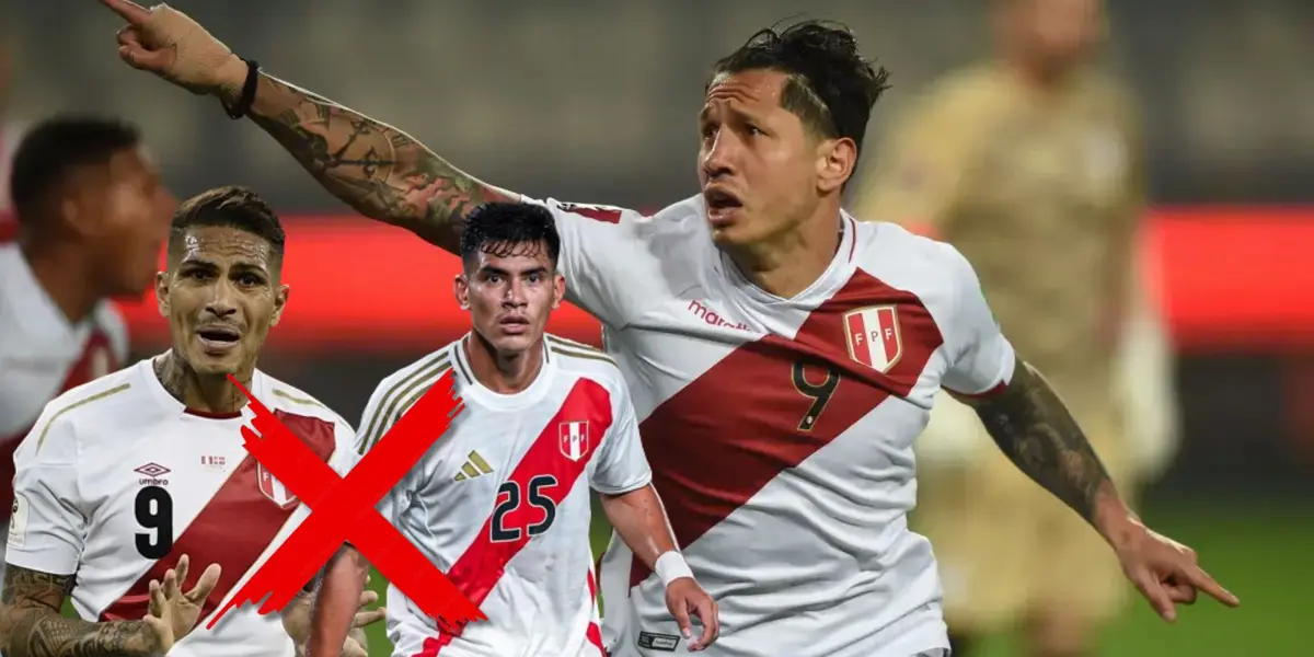 Gianluca Lapadula celebrando con la Selección Peruana, debajo Paolo Guerrero y José Rivera