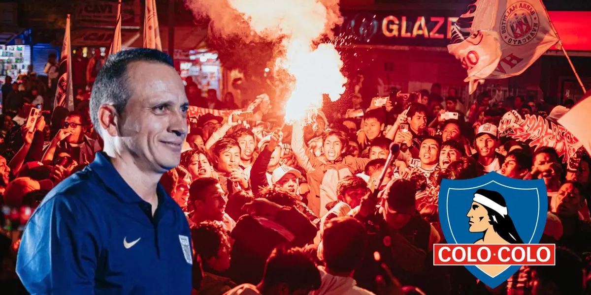 Hinchas de Alianza Lima con bengalas, Alejandro Restrepo sonriendo (Foto: Alianza Lima) 