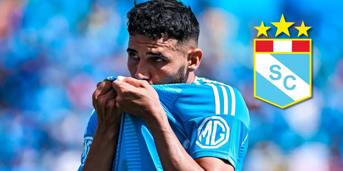 Ignacio Da Silva besando el escudo de Sporting Cristal