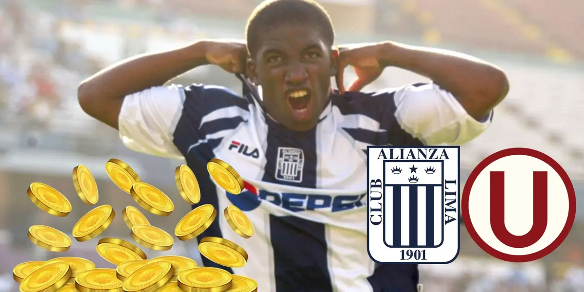 Jefferson Farfán celebrando un gol con Alianza Lima en el año 2004