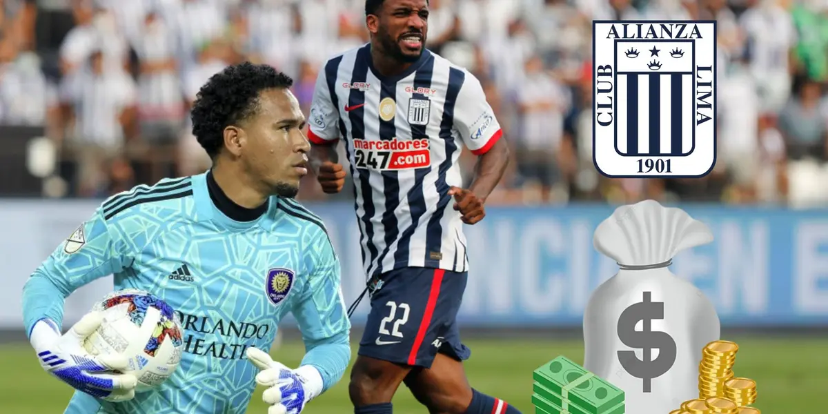 Jefferson Farfán con camiseta de Alianza Lima y Pedro Gallese tapando para Orlando City