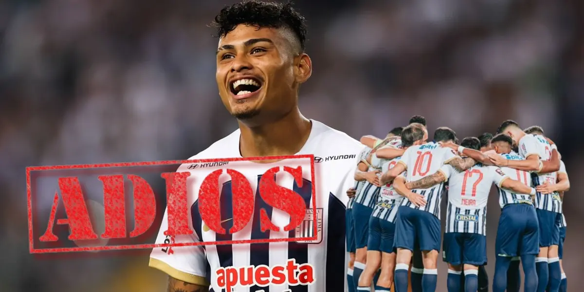 Jeriel De Santis y debajo jugadores de Alianza Lima abrazados