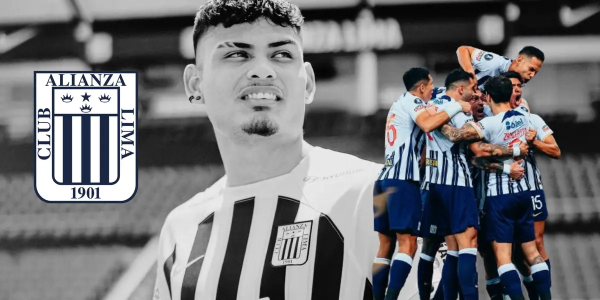 Jeriel De Santis y delante jugadores de Alianza Lima celebrando