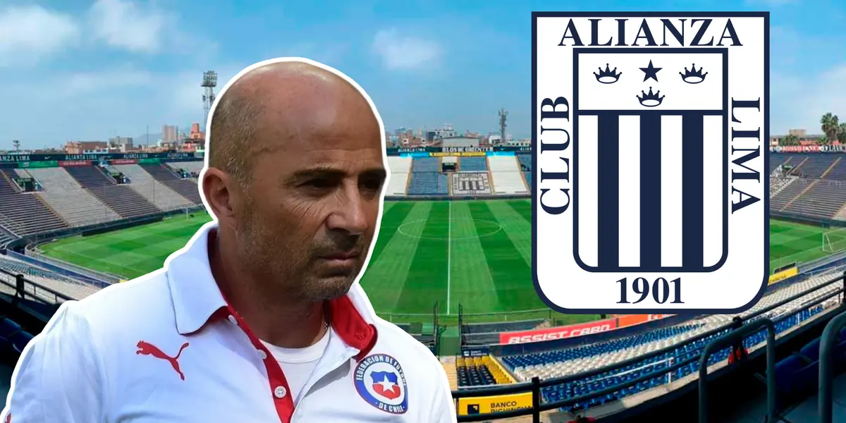 Jorge Sampaoli en Chile y el estadio Alejandro Villanueva (Foto: Alianza Lima) 