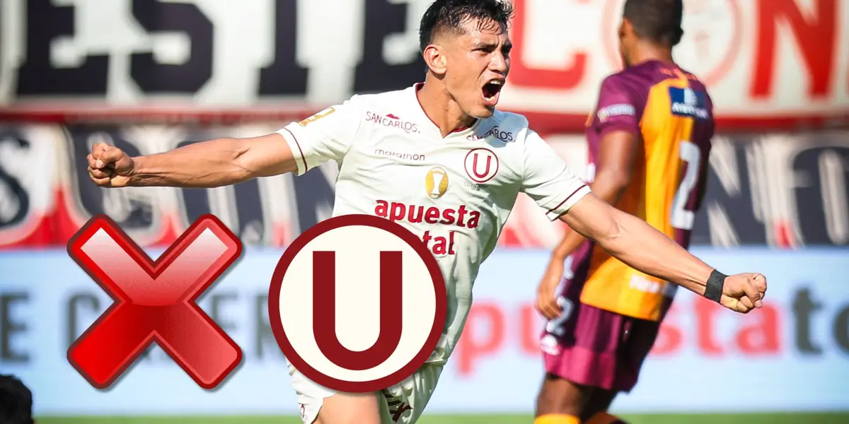 José Rivera celebrando el segundo gol de Universitario de Deportes vs Los Chankas