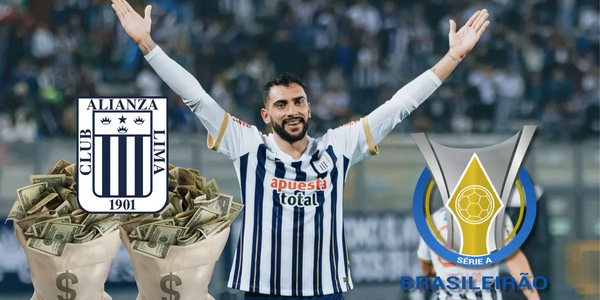 Juan Pablo Freytes abriendo los brazos y vistiendo la camiseta de Alianza Lima