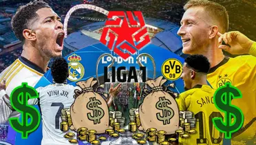 Jude Bellingham y Marco Reus en la portada de la final de la UEFA Champiosn League