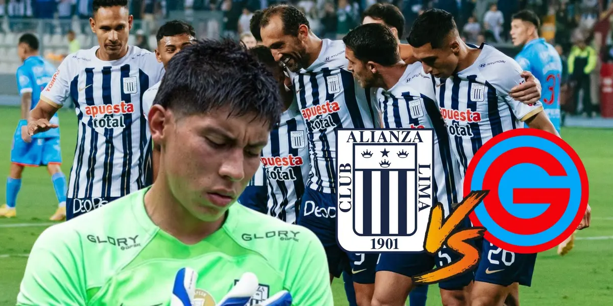 Jugadores de Alianza Lima celebrando y delante Franco Saravia mirando sus guantes