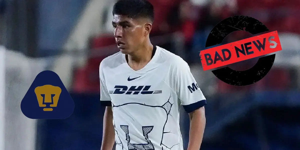 La pésima noticia que recibió Piero Quispe en Pumas a nada de haber debutado