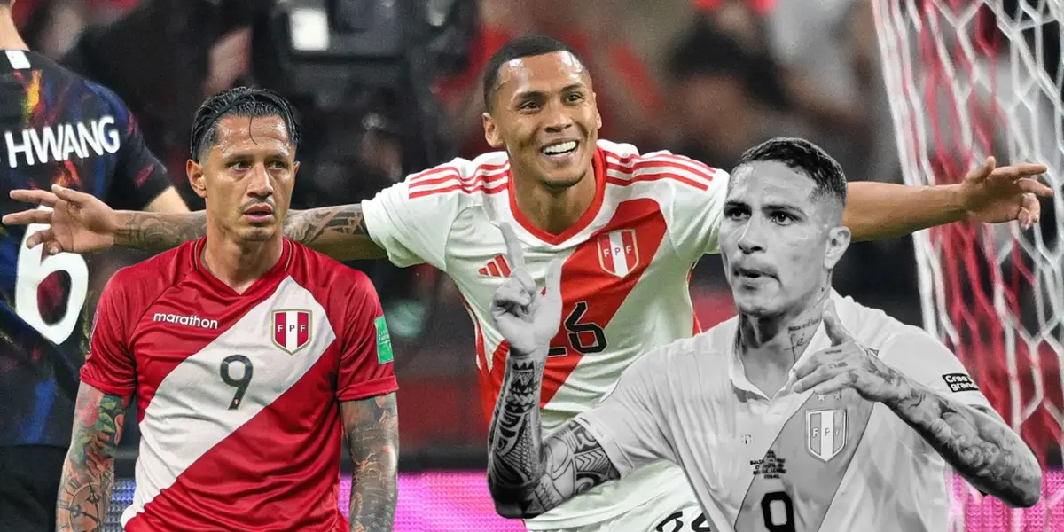 Lapadula, Reyna y Guerrero vistiendo la camiseta de la Selección Peruana