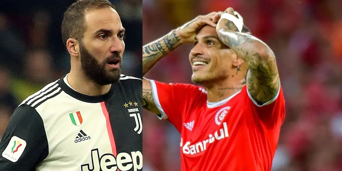 Los hinchas del Internacional piden a Gonzalo Higuaín en lugar de Paolo Guerrero, pero su salario sería mucho más superior