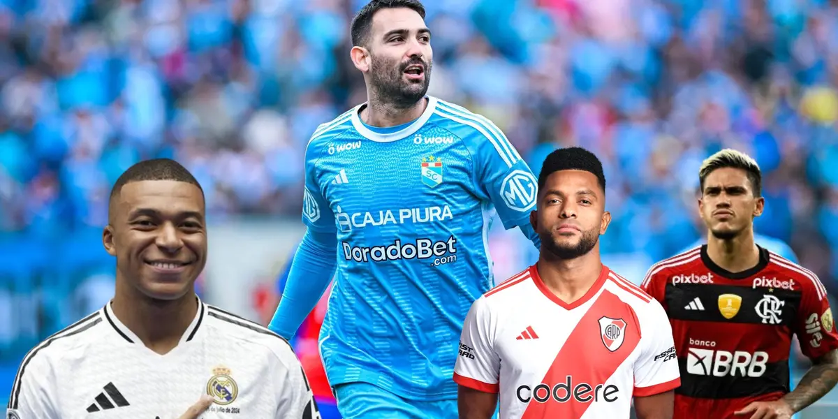 Martín Cauteruccio - Kylian Mbappé - Miguel Borja - Pedro (Foto: Club Sporting Cristal)