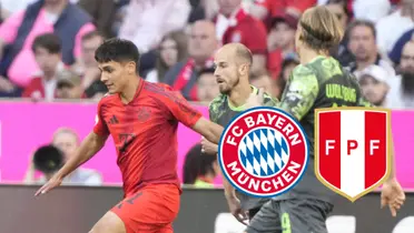 Matteo Perez disputando una acción de juego en su debut con Bayern Múnich vs Wolfsburgo