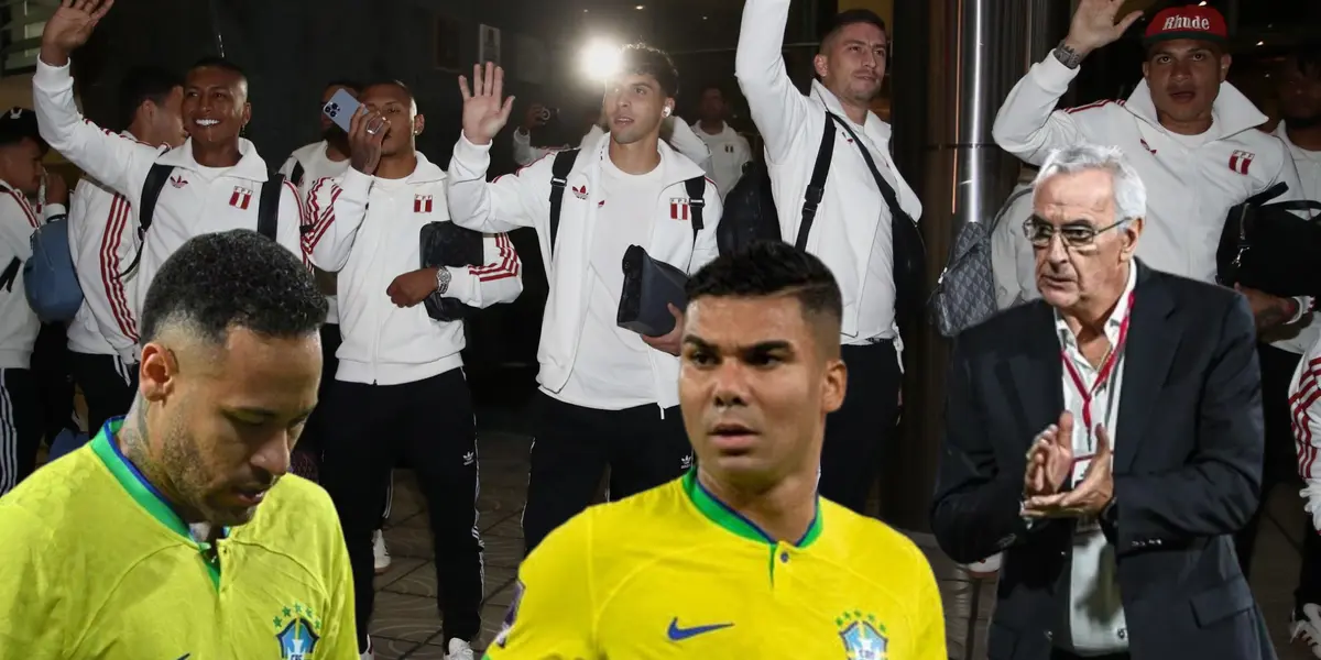 Neymar y Casemiro triste, Fossati aplaudiendo y la Bicolor saludando (Foto: Selección Peruana) 