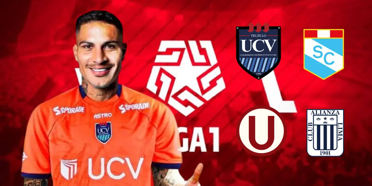 Paolo Guerrero con la camiseta de la Universidad César Vallejo. 