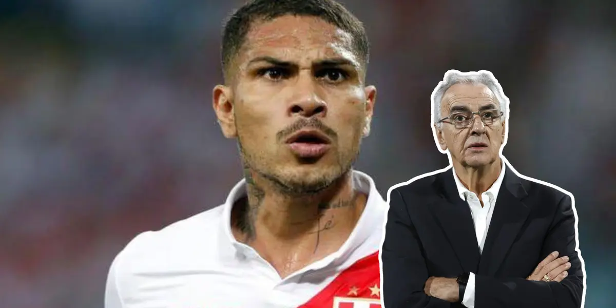 Paolo Guerrero serio y Jorge Fossati brazos cruzados (Foto: FPF) 