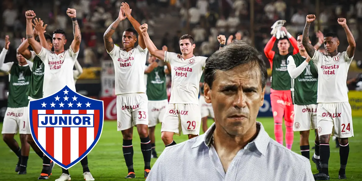 Universitario de Deportes saludando a los hinchas y Bustos con cara de pocos amigos 