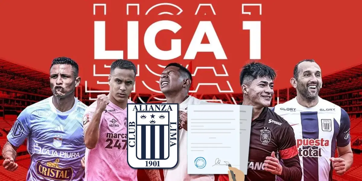 Yotún, Barcos, Flores, Cabrera y Barcos siendo portada de la Liga 1 2024