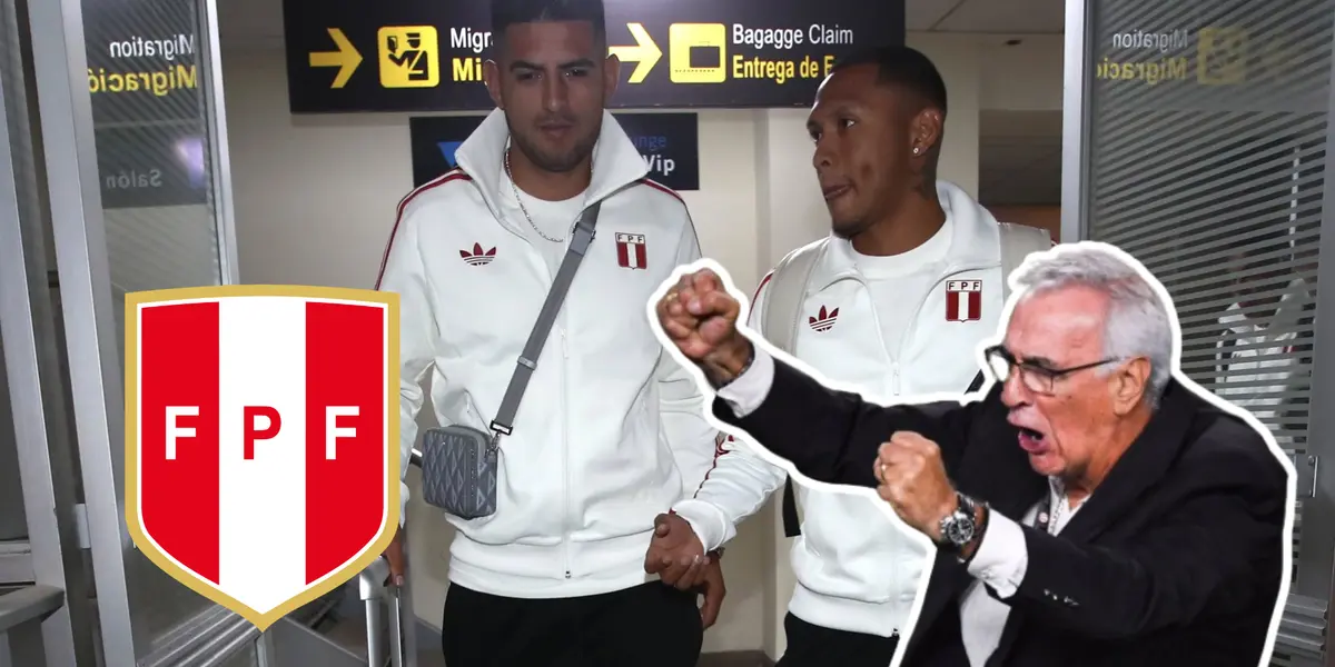 Zambrano conversando con Reyna y Jorge Fossati celebrando (Foto: Selección Peruana) 